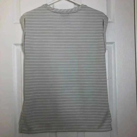 Jones New  York Tank Top Grey & White Striped Size Small - Picture 13 of 16